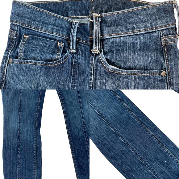 Old Navy The Sweetheart Denim Blue Jeans Front Pintuck Seams 12 Regular - Picture 6 of 14